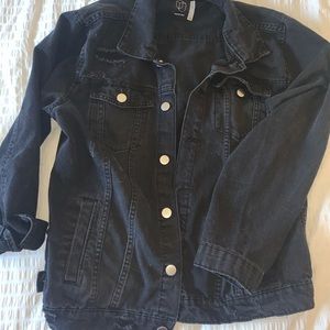 Black Distressed Denim Jacket